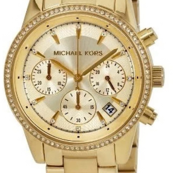 Michael Kors Gold-Tone Watch with Crystal AccentsWoman 6356